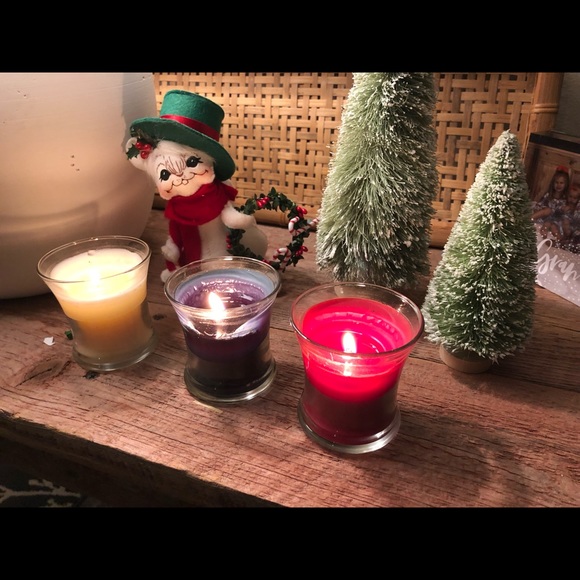 3 Christmas Candles white red green used - Picture 3 of 3